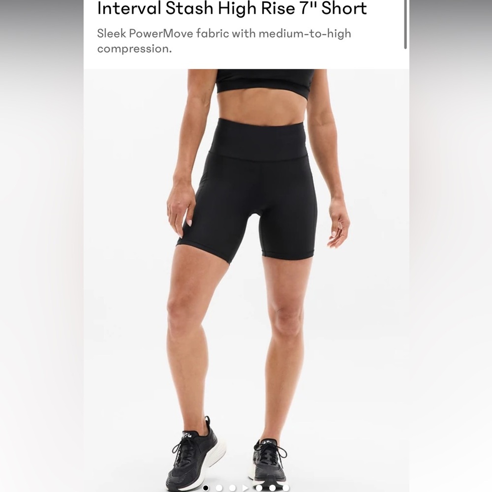 Athleta Interval Stash High Rise 7" Short Black XS